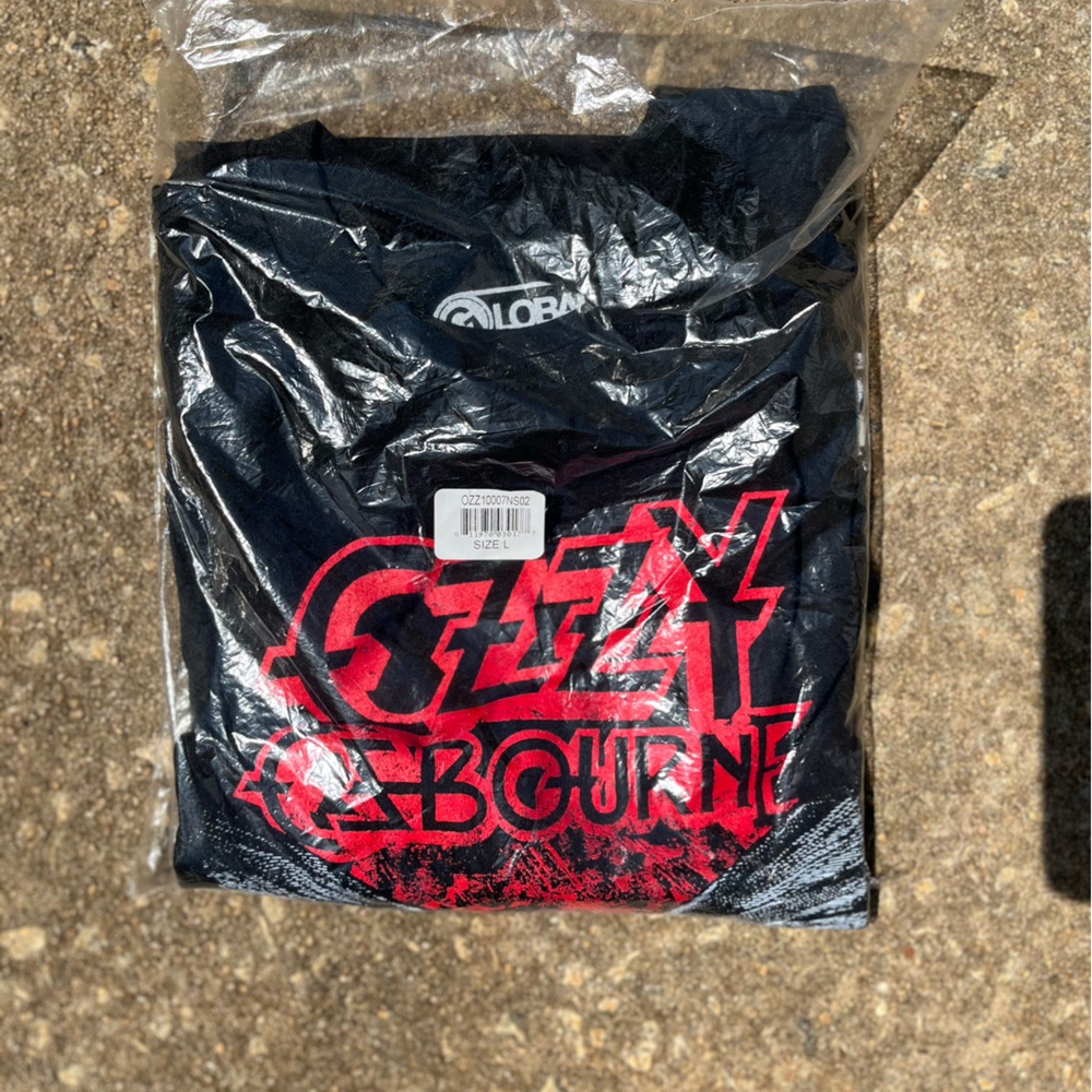 🆕. Ozzy Osbourne Graphic Tee - Black  Red Logo NEW Size L.  Rock and Roll #55